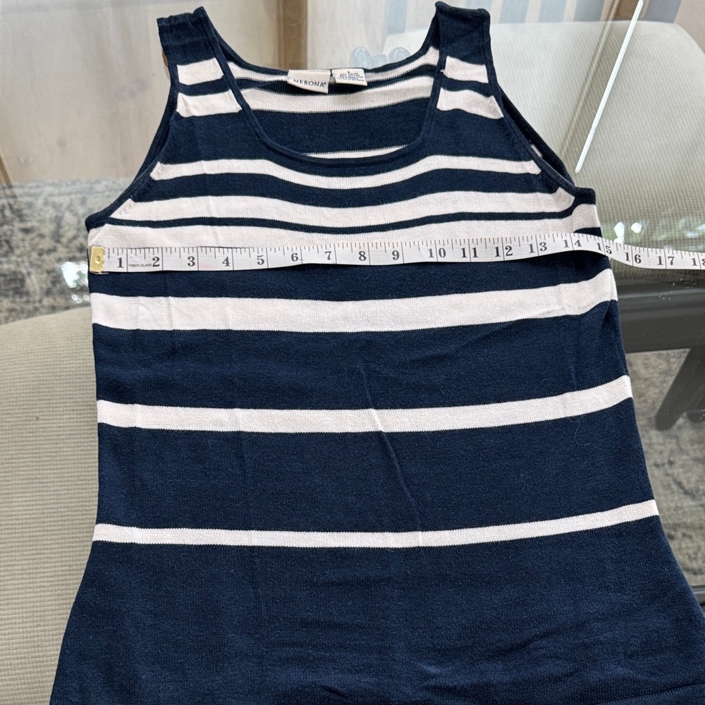 Merona Navy and White Striped Sleeveless Top